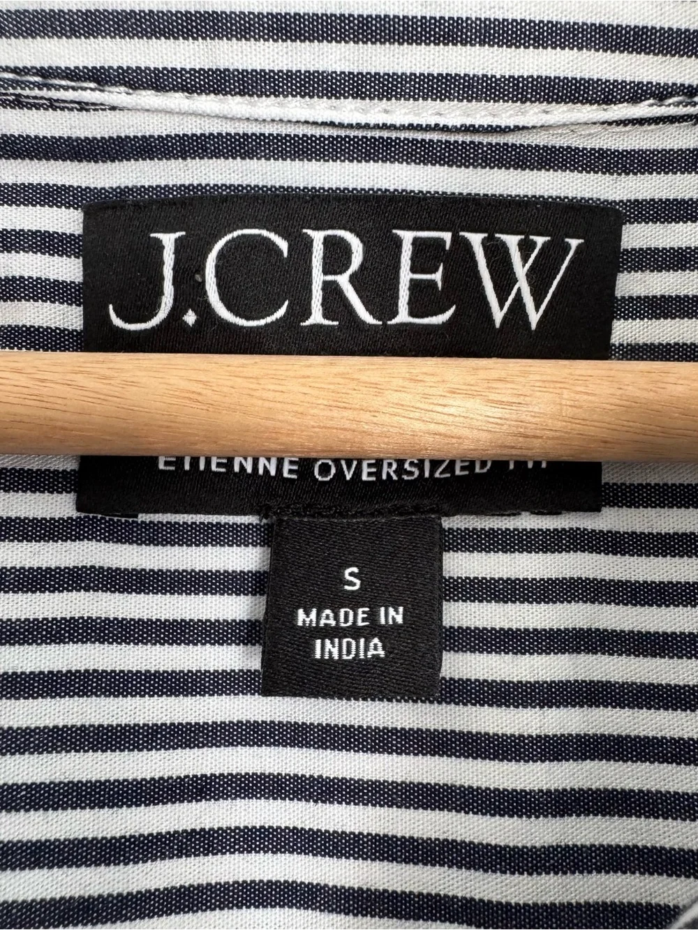 NWOT J CREW Etienne Oversized 100% Cotton Striped Black & White Button-Up Shirt